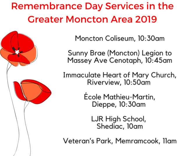 Remembrance Day Services in the Greater Moncton Area