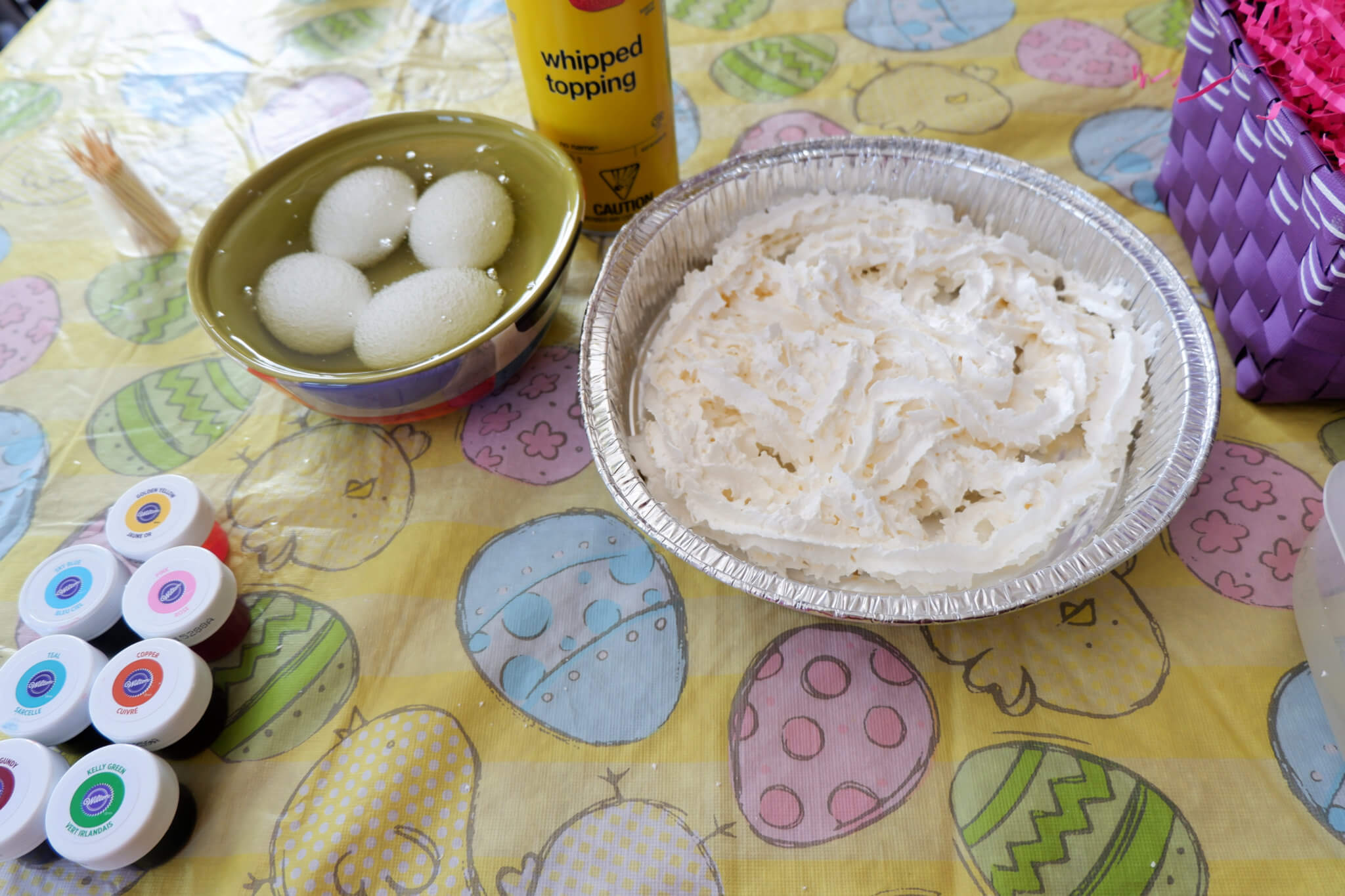 How to decorate edible whipped cream dyed Easter eggs Pickle Moncton