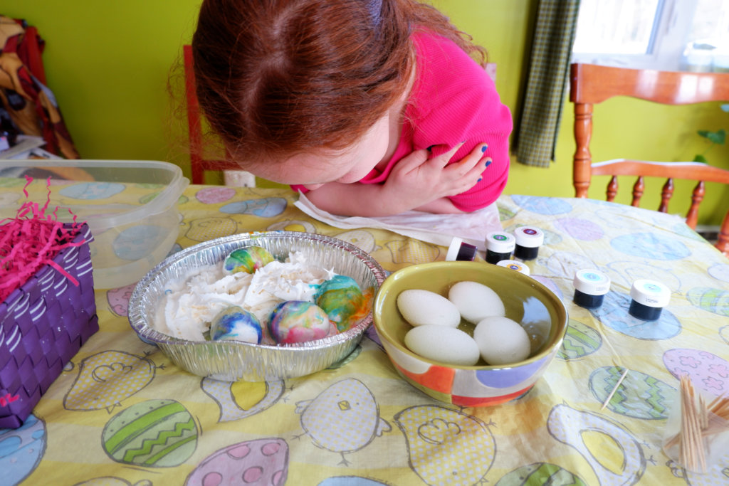 easy edible whipped cream dyed easter eggs