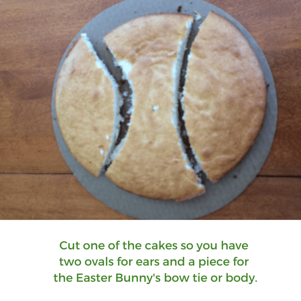 easy easter bunny cake cuts for ears