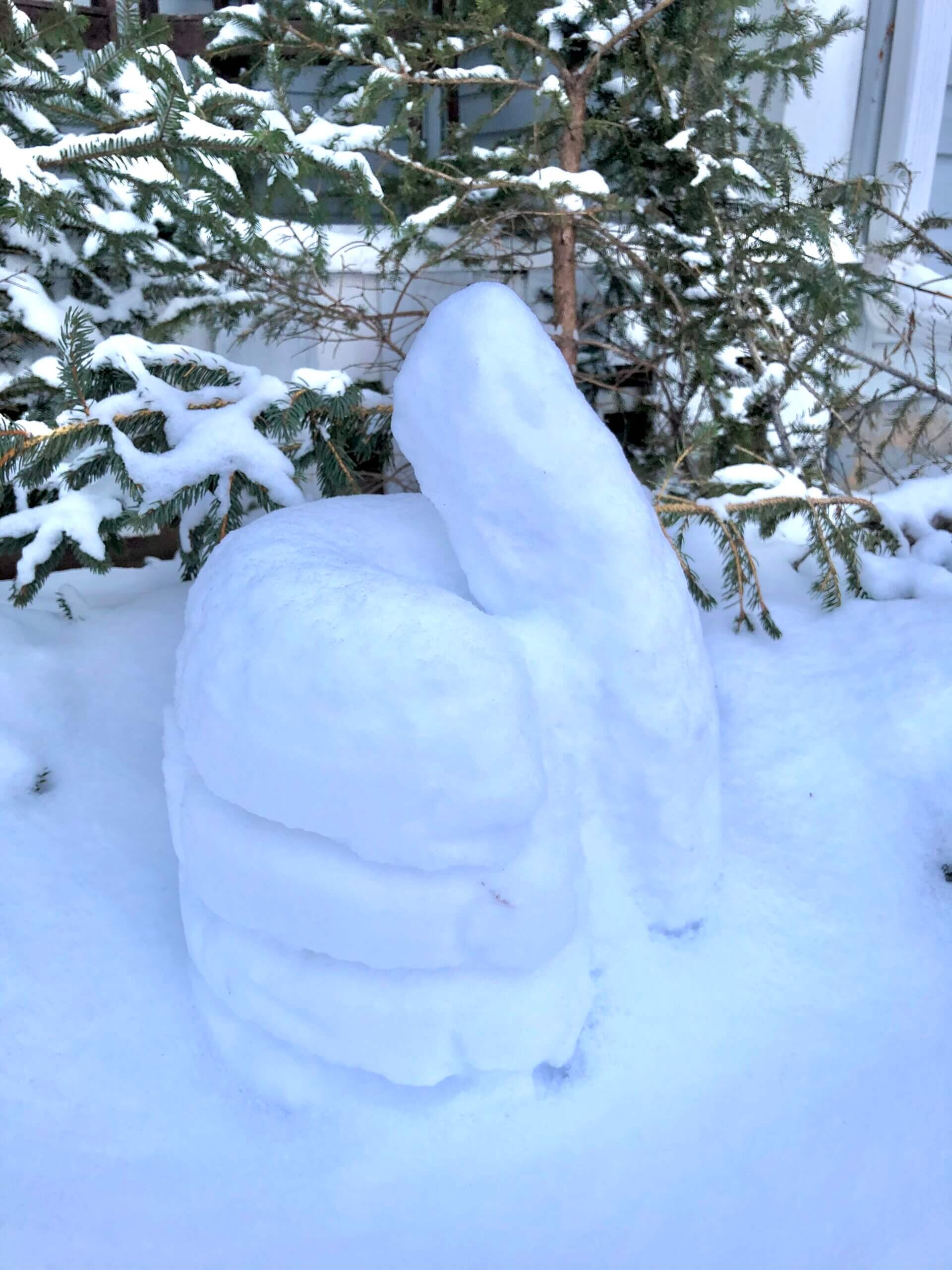 thumbs up snow sculpture