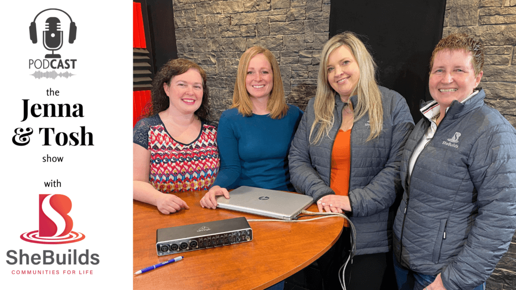 shebuilds owner donna ferguson and program coordinator chrissy guitard join jenna and tosh on the pickle planet podcast to talk about women in trades in new brunswick